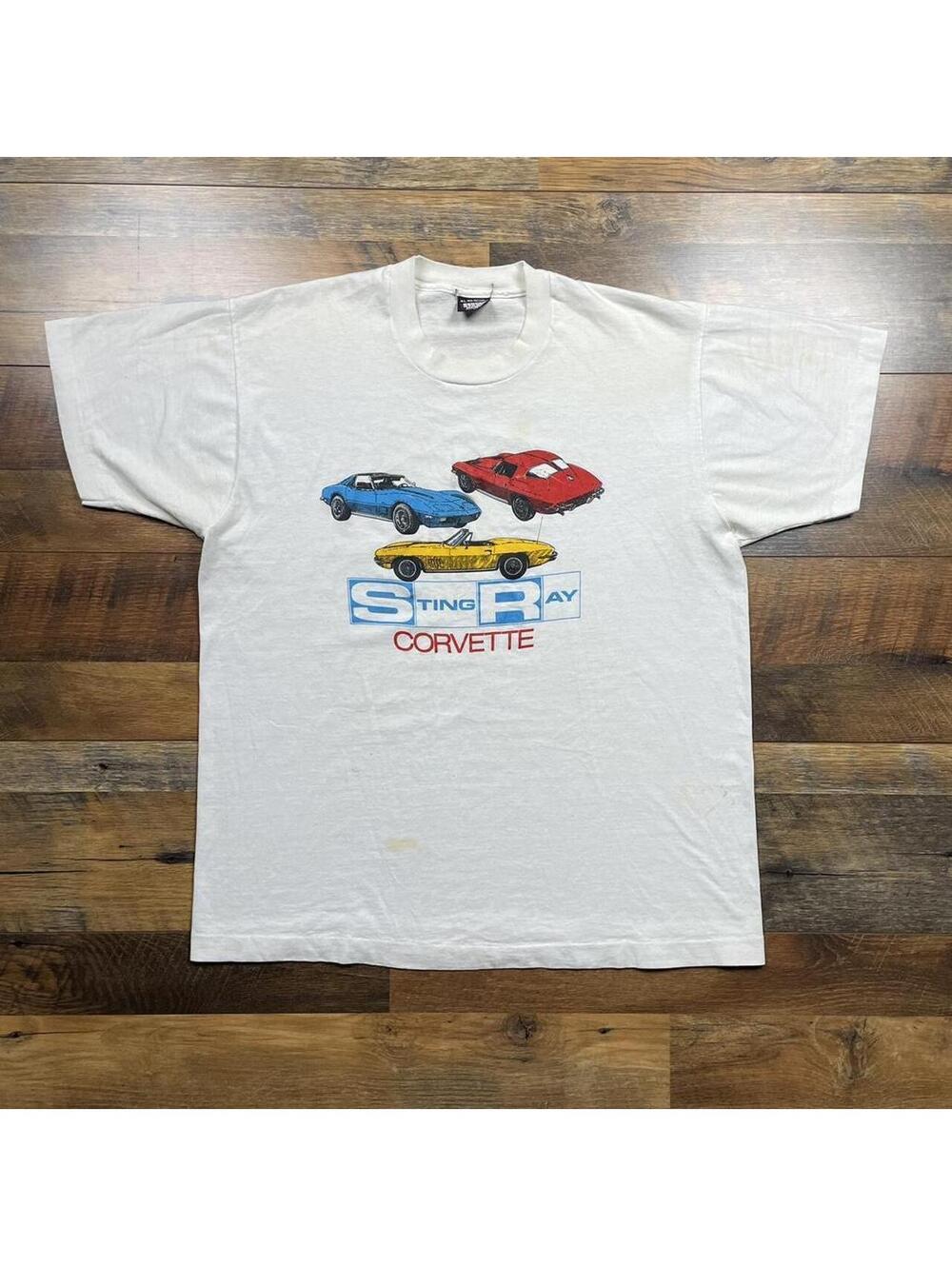 Vintage 90s Corvette StingRay T-Shirt Graphic Print Single Stitch Tee Size XL